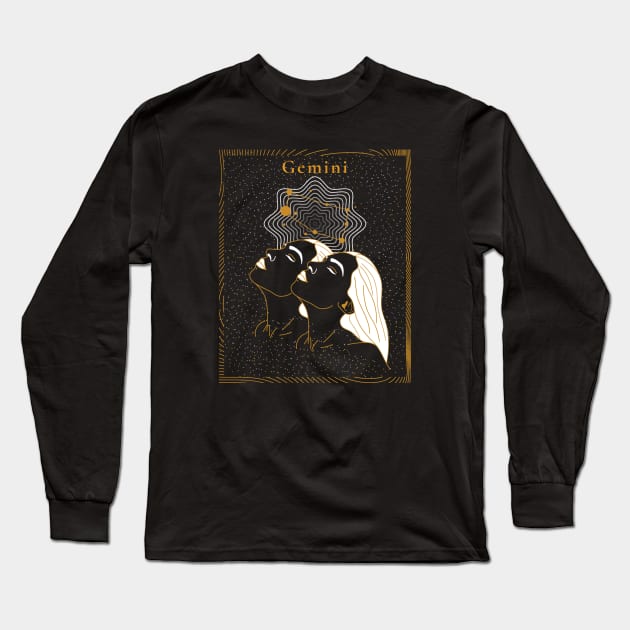 Gemini | Astrology Zodiac Sign Design Long Sleeve T-Shirt by The Witch's Life